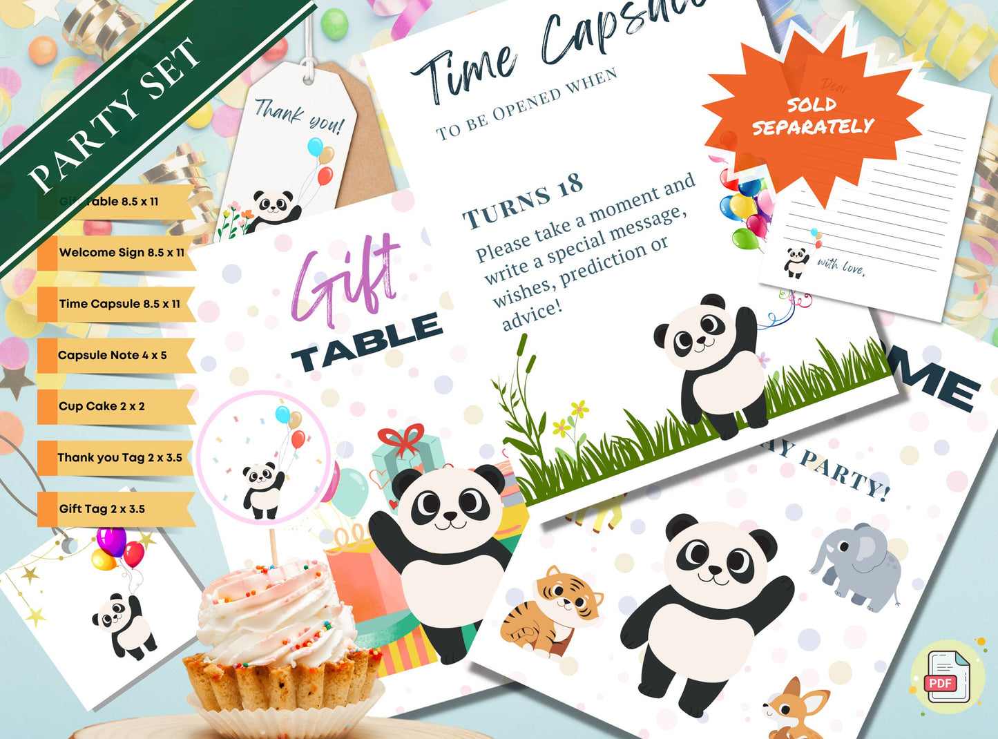 Panda Kids Birthday Party Invitation Template -Panda 5th Happy Birthday Toddler, Digital Invite, Balloons | Happy Panda