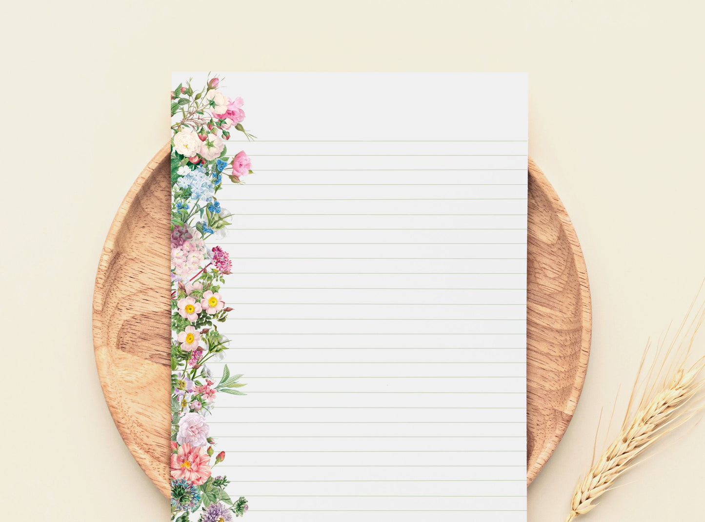 Vintage Flowers Letter Writing Paper - Printable Stationery - Love Letter, Journal Paper, Note, Lined Paper, Goodnotes, Thank You | Florals