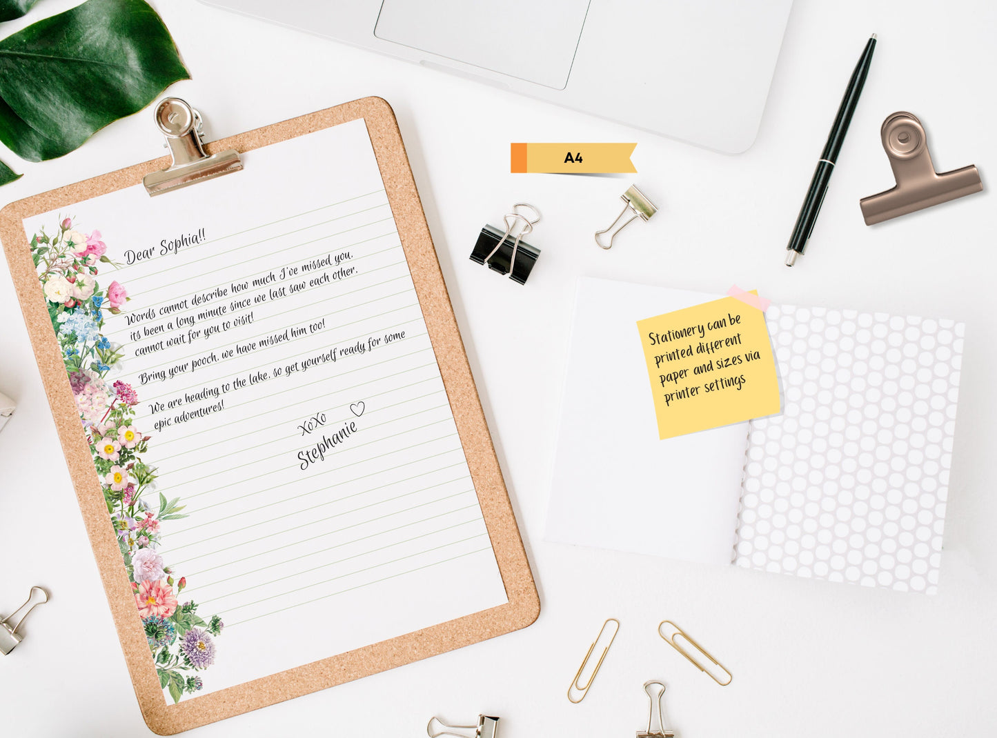 Vintage Flowers Letter Writing Paper - Printable Stationery - Love Letter, Journal Paper, Note, Lined Paper, Goodnotes, Thank You | Florals