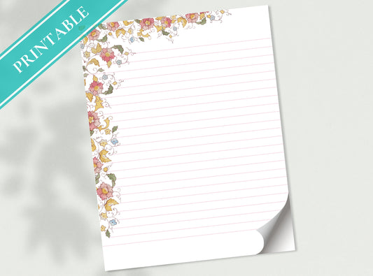 Vintage Florals Stationery  Letter Writing Paper - Printable letter, Love Letter, Journal Paper, Lined, A4,Goodnotes, Thank You | Noritake