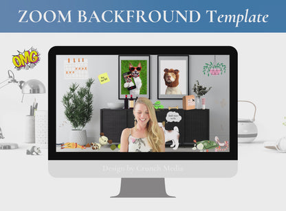 ZOOM Background Template, Virtual, Wallpaper, Backdrop, Meeting, Office | Dog Mom