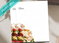 Vintage Flowers Printable Stationery Paper - Journal Paper, Letter, Note, Lined Paper, GoodNotes | Vintage Florals