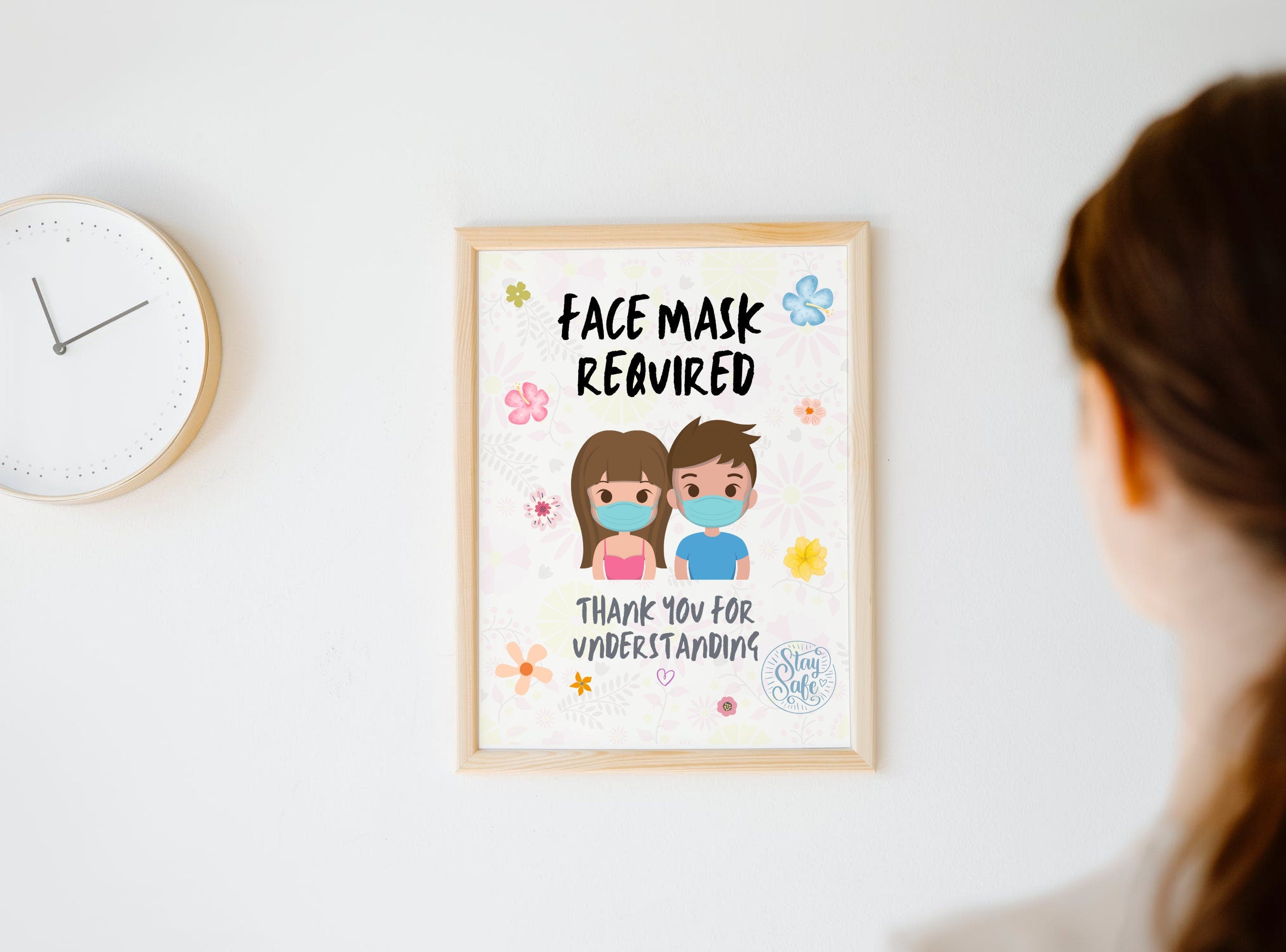 FACE MASK REQUIRED Sign - Printable Mask Sign, Mask Door Sign, Friendly Mask Sign