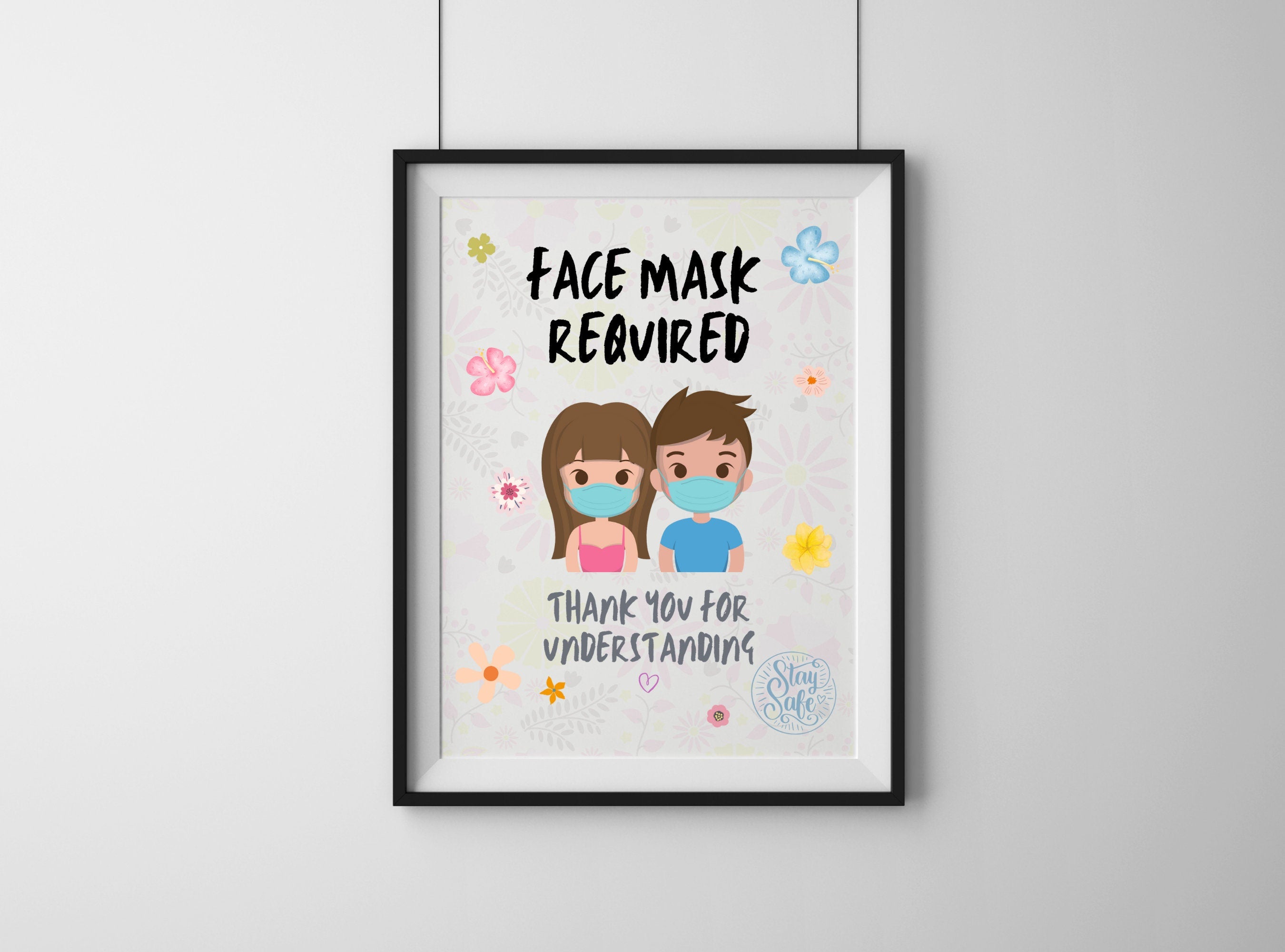 FACE MASK REQUIRED Sign - Printable Mask Sign, Mask Door Sign, Friendly Mask Sign