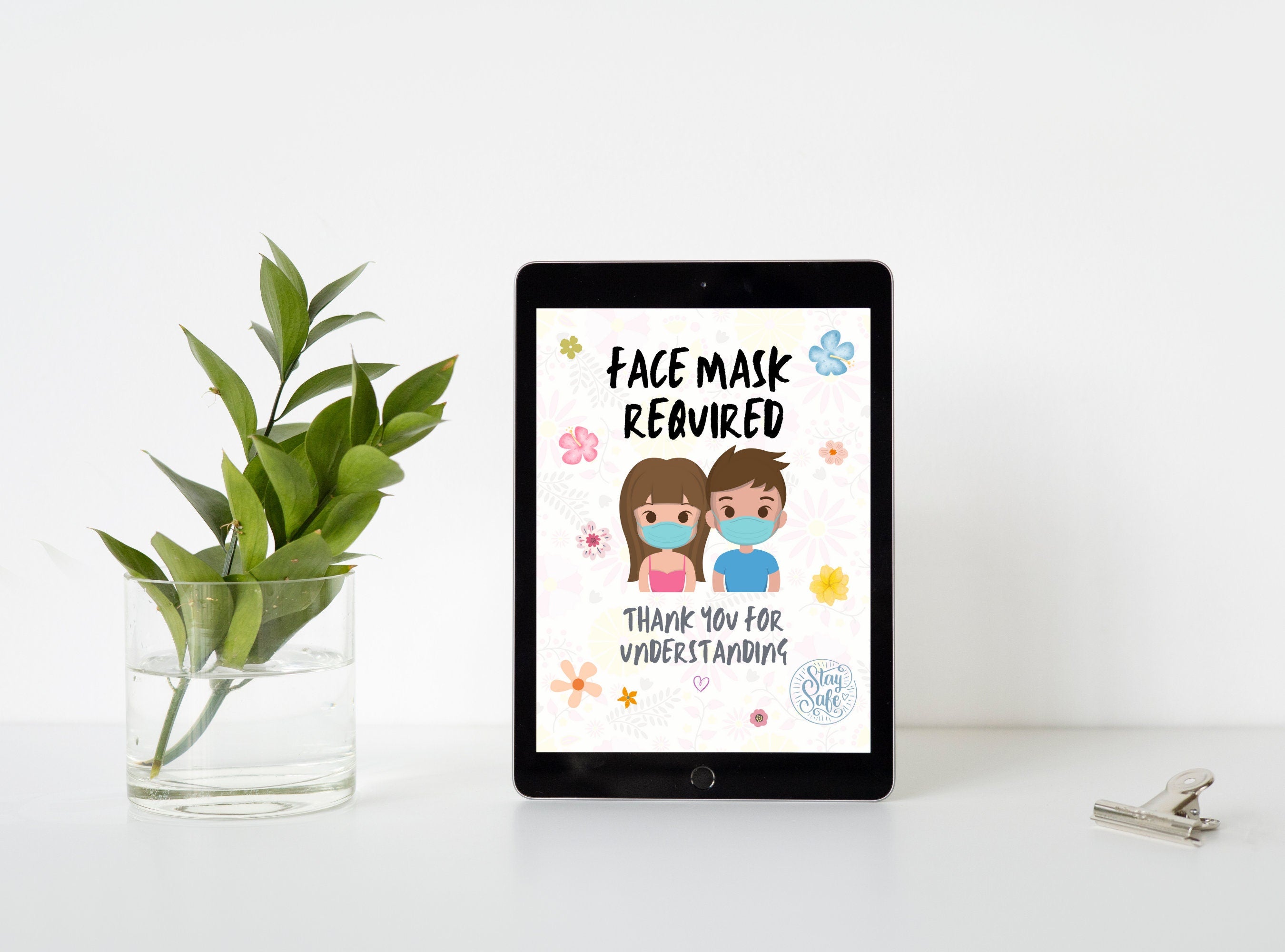 FACE MASK REQUIRED Sign - Printable Mask Sign, Mask Door Sign, Friendly Mask Sign