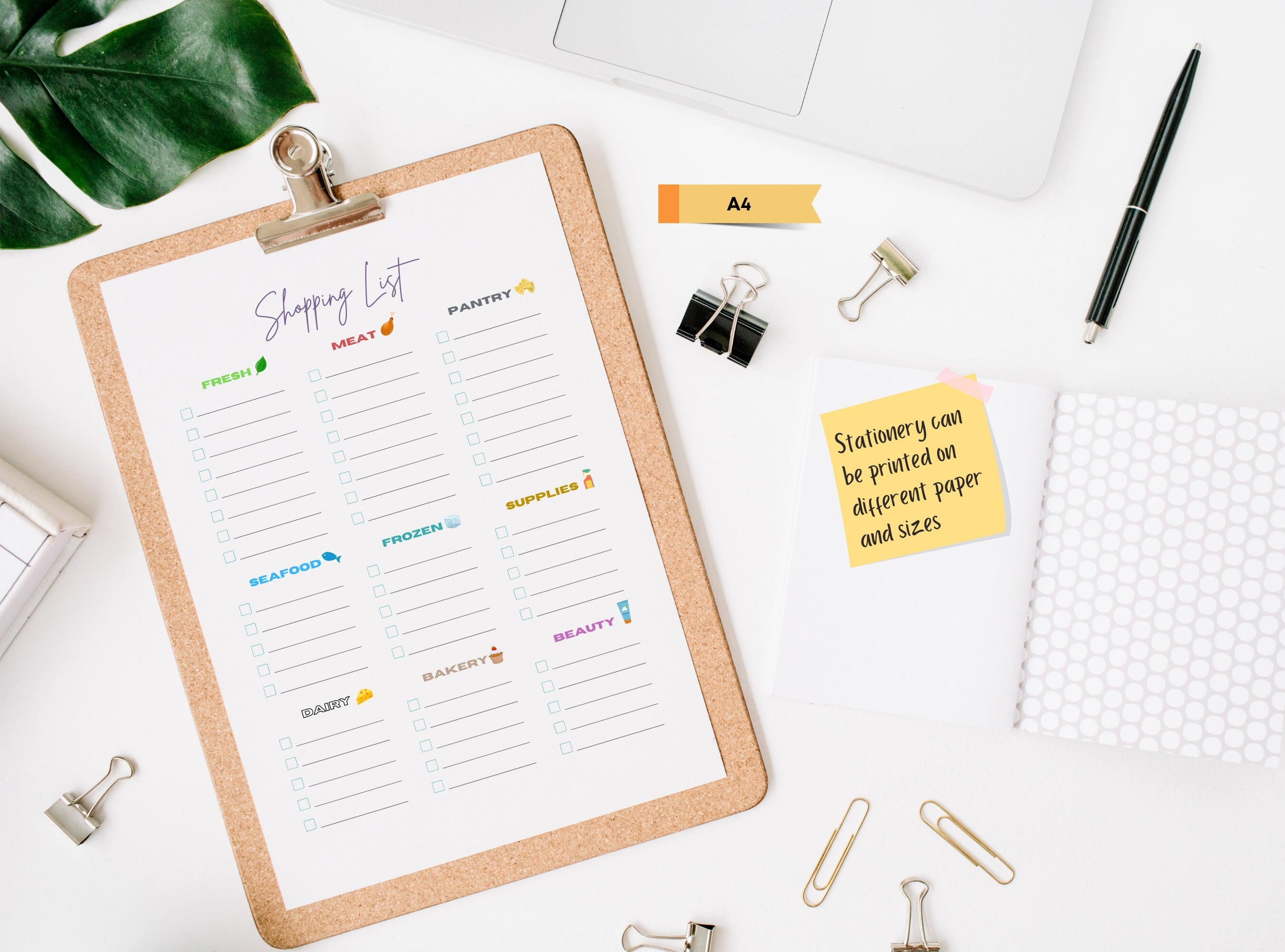 Shopping Grocery List - Printable Groceries List, Simple Shopping List, Note, Section Checklist, Category List. GoodNotes, Free Gift