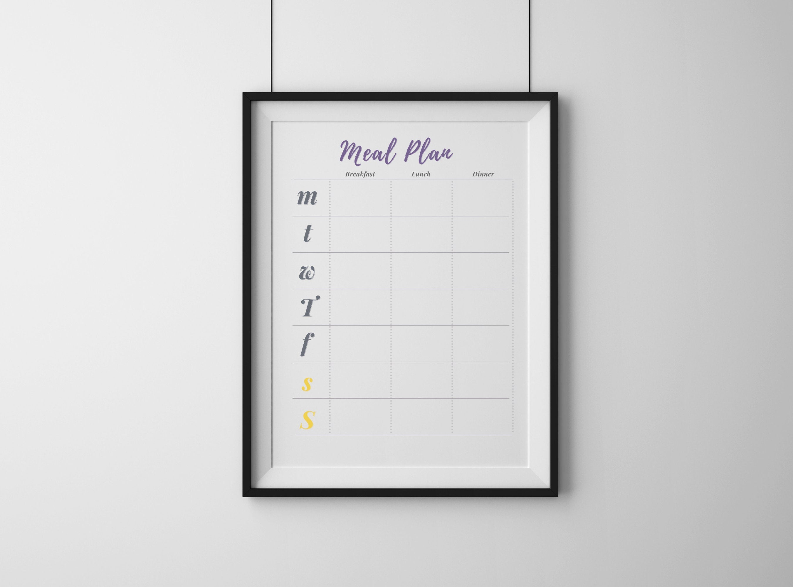 Simple Meal Plan - Printable Weekly GoodNotes Meal Plan, Lunch Dinner Planner, Menu Plan, Grocery List, Easy Meal