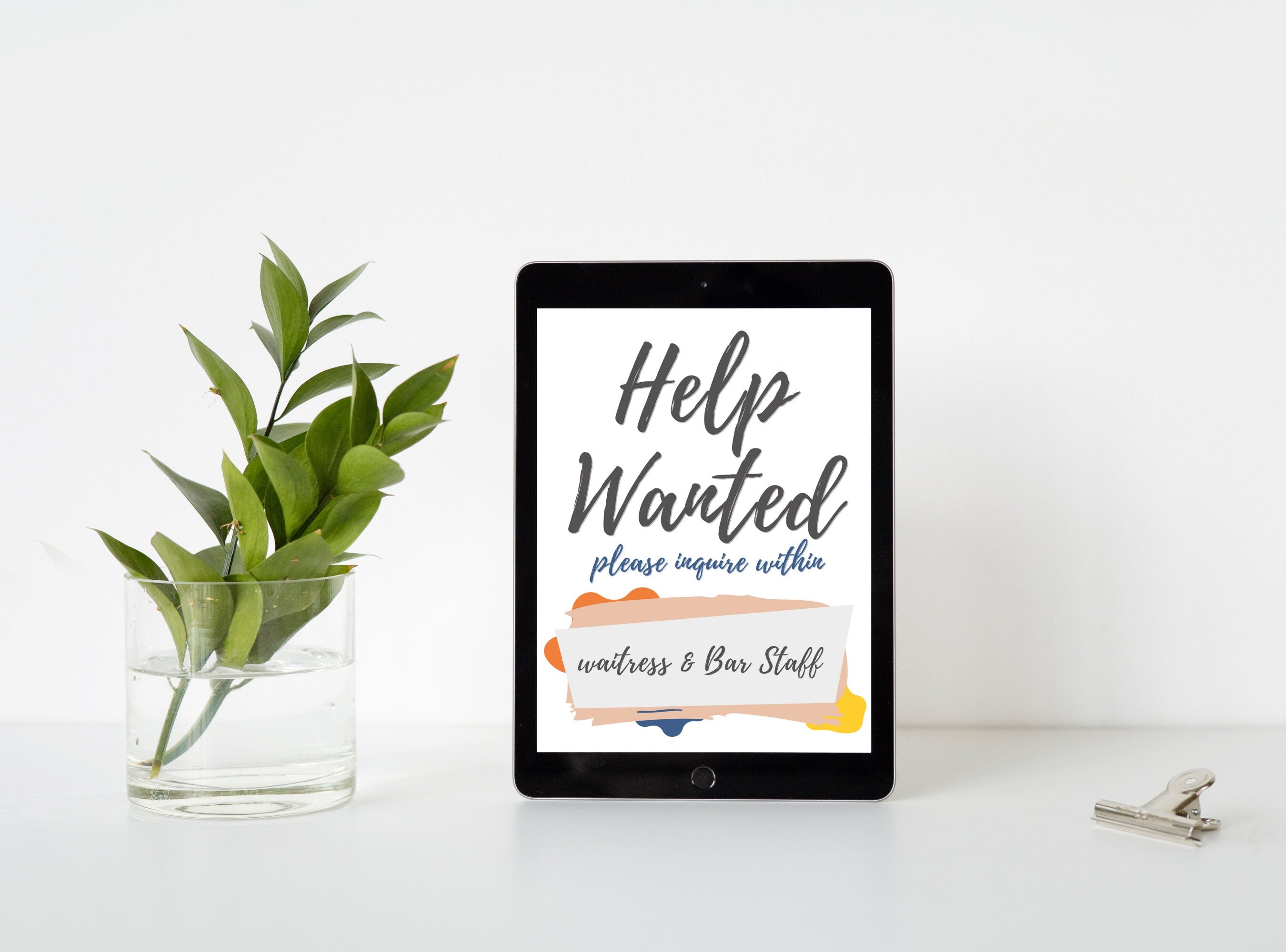 HELP WANTED Sign - We are Hiring Printable Sign, Help Door Sign, Friendly Hiring Sign