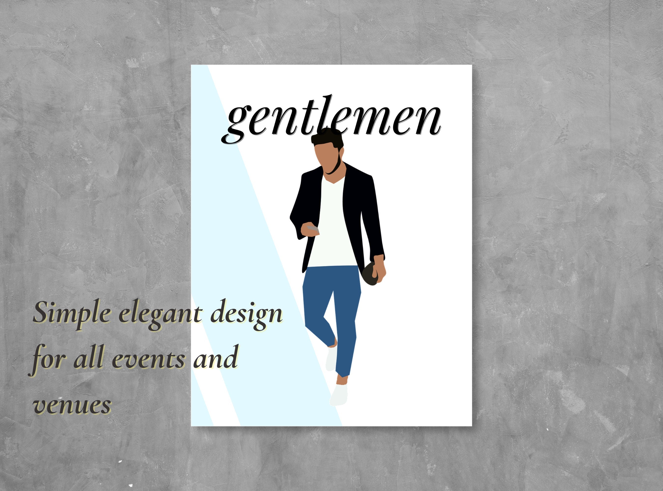 BATHROOM Sign - Ladies Room, Men's Room, All Gender, Restroom, Powder Room Signage Printable