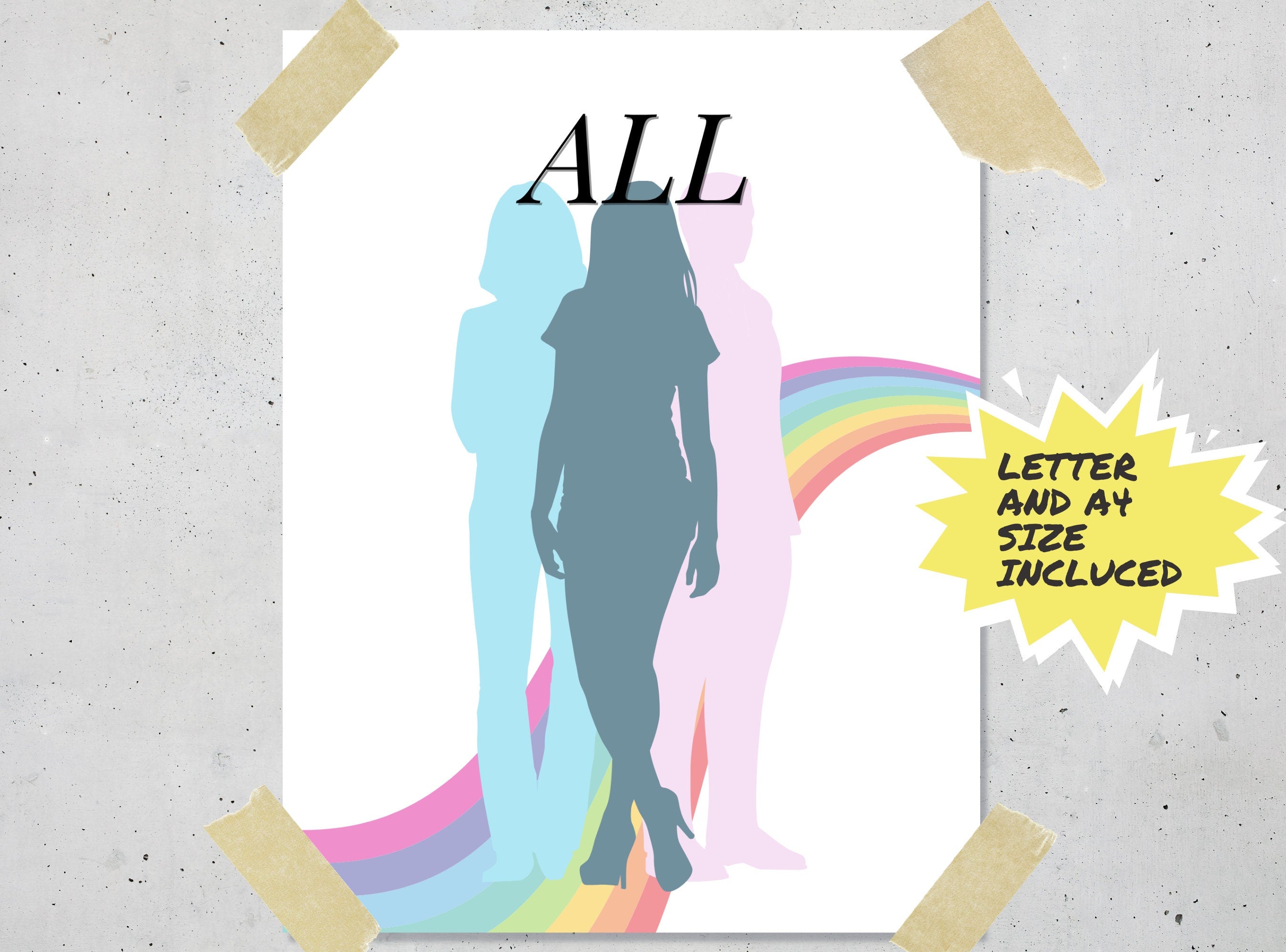 BATHROOM Sign - Ladies Room, Men's Room, All Gender, Restroom, Powder Room Signage Printable
