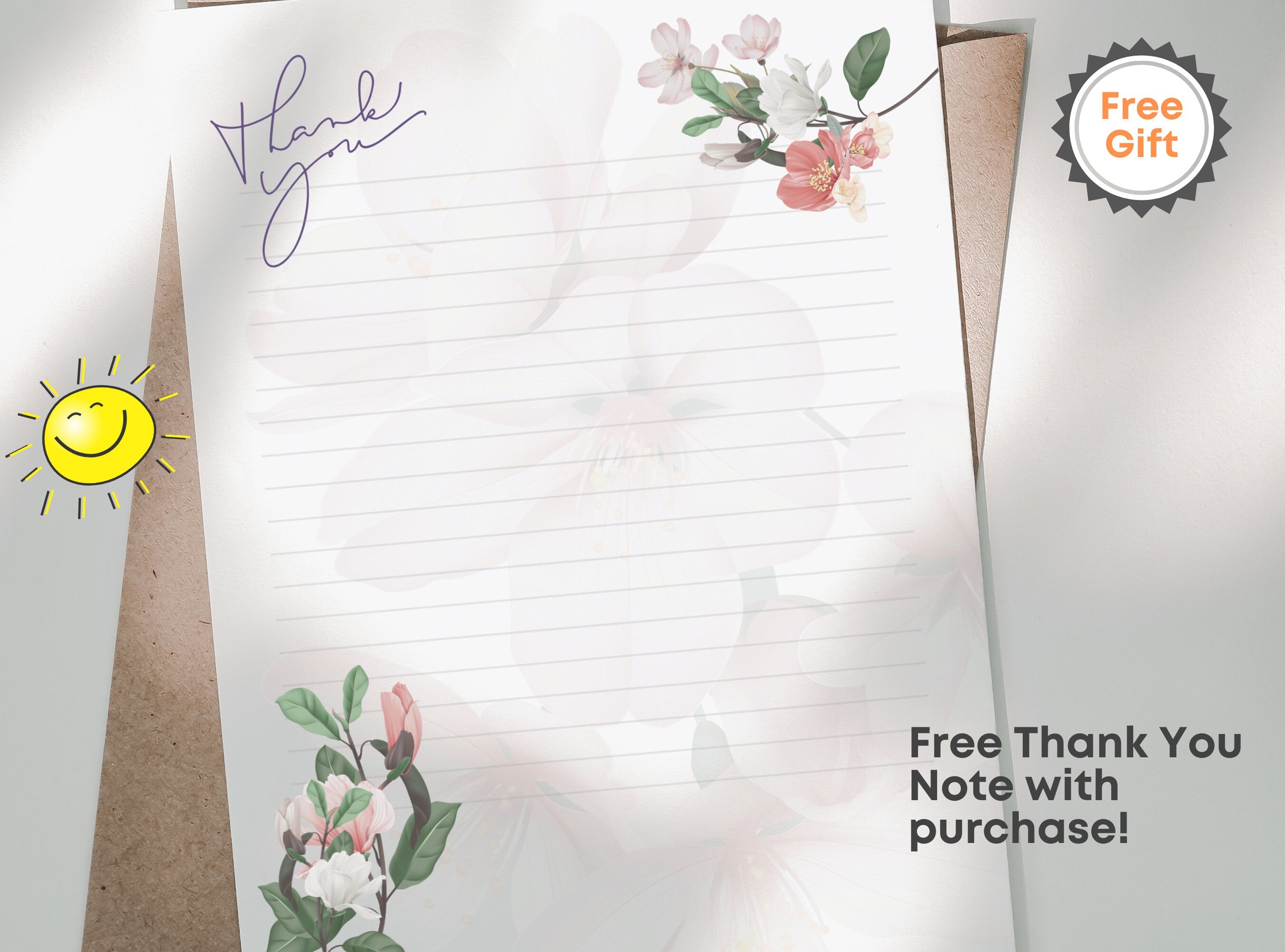 Unicorn Rainbow Letter Writing Paper - Printable Stationery, Cute Colorful, Digital Journal Paper, Love Note | Rainbow & Unicorn