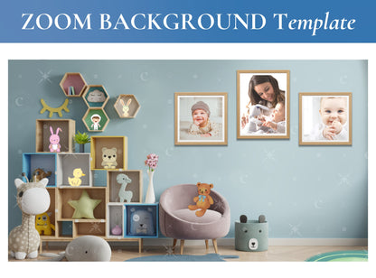 ZOOM Background Template, Wallpaper, Virtual, Backdrop, Meeting, Office | Baby Room