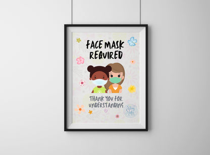 FACE MASK REQUIRED Signs Bundle - Printable Mask Sign, Mask Door Sign, Friendly Mask Sign | Inclusive