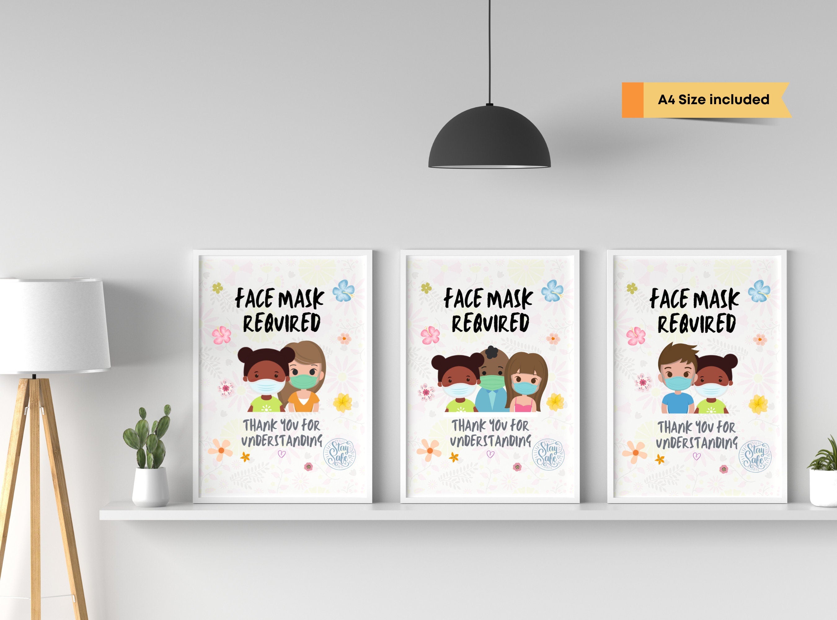 FACE MASK REQUIRED Signs Bundle - Printable Mask Sign, Mask Door Sign, Friendly Mask Sign | Inclusive