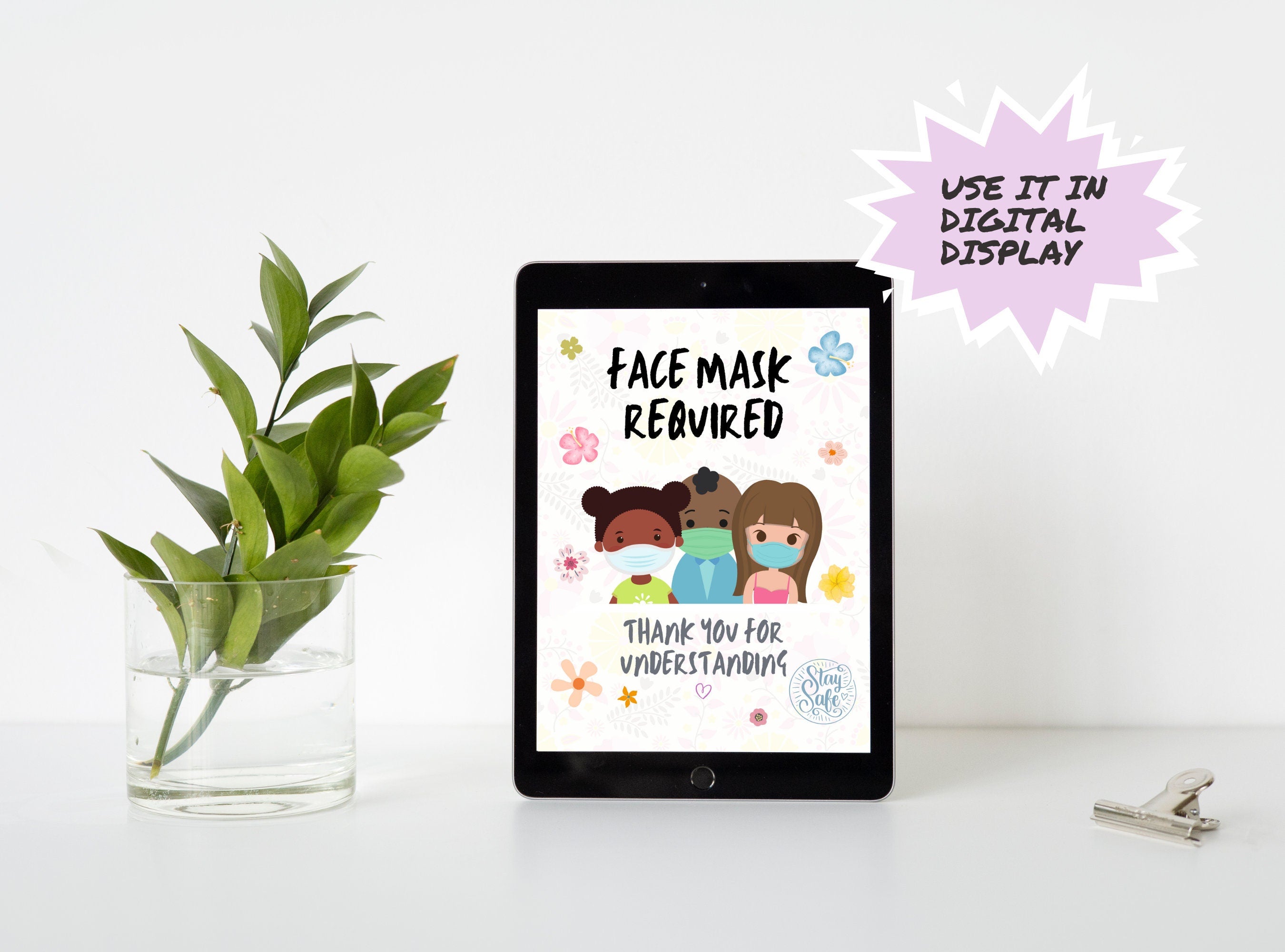 FACE MASK REQUIRED Signs Bundle - Printable Mask Sign, Mask Door Sign, Friendly Mask Sign | Inclusive