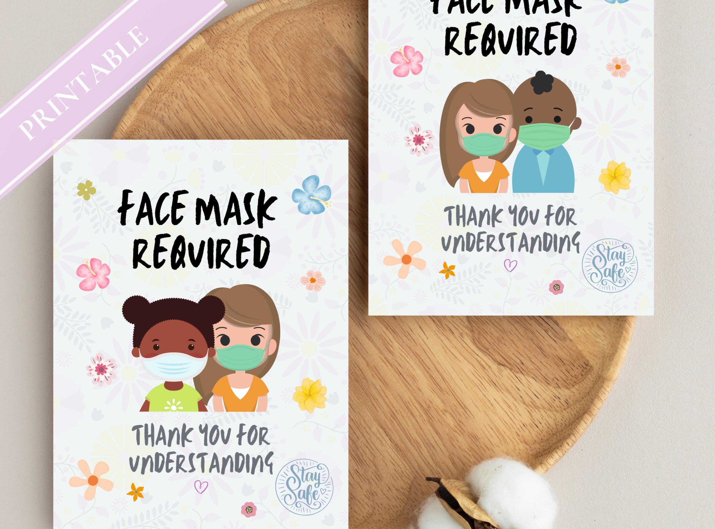 FACE MASK REQUIRED Signs Bundle - Printable Mask Sign, Mask Door Sign, Friendly Mask Sign | Inclusive
