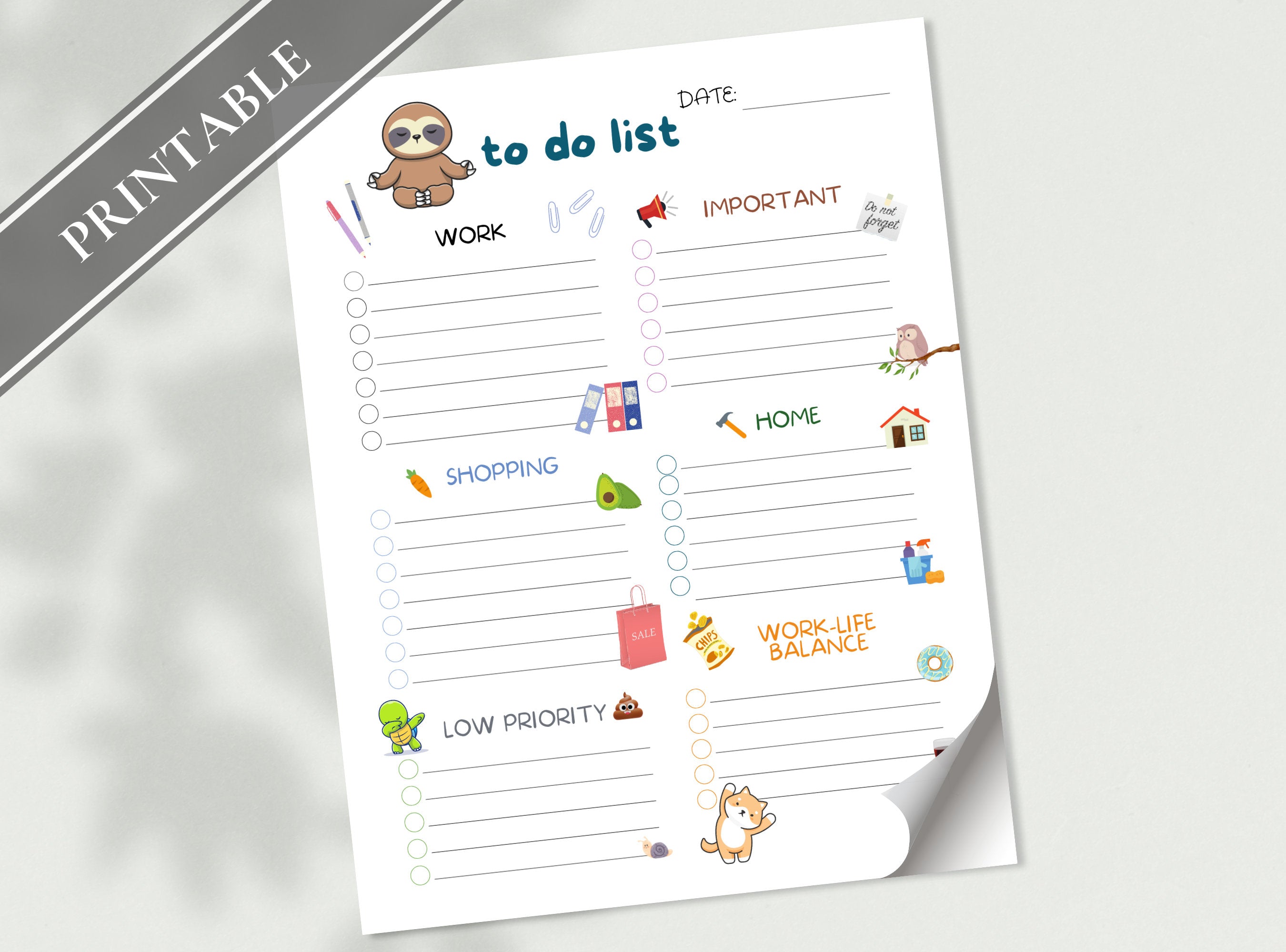 Fun Task List Examples Funny Cute To Do List - Printable Task List, Things to Do, Checklist ...
