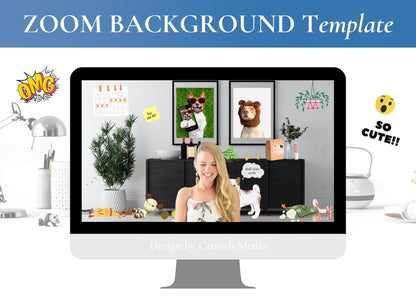 ZOOM Background Template, Virtual, Wallpaper, Backdrop, Meeting, Office | Dog Mom