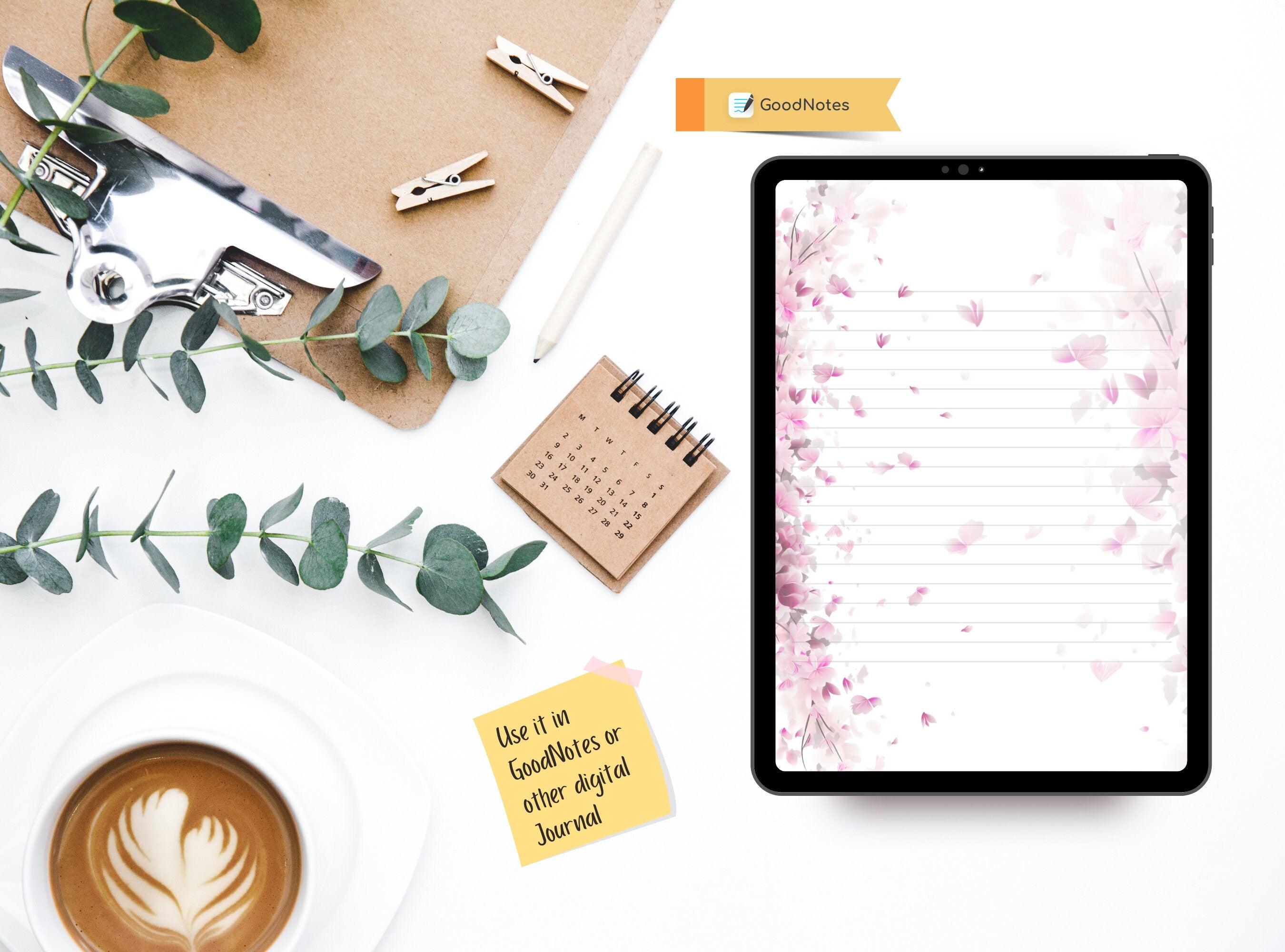 Cherry Blossoms Letter Writing Paper - Printable Stationery Paper - Pink Florals, Digital Journal Paper, Love Note, Lined Paper | Sakura II