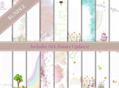 Deluxe Printable Stationery Bundle: Letter Writing Paper, Thank You Notes, Goodnotes, Journal paper, adorable, Flowers | Digital Download