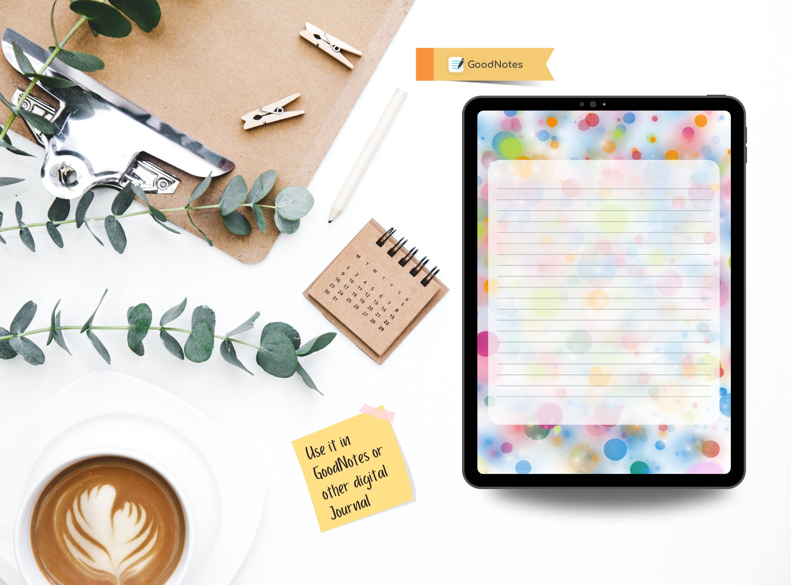 Bubbles Glow Printable Stationery Paper - Colorful Bubbles, Party Journal Paper, Letter, Note, Lined Paper, Digital, Goodnotes, Thank You