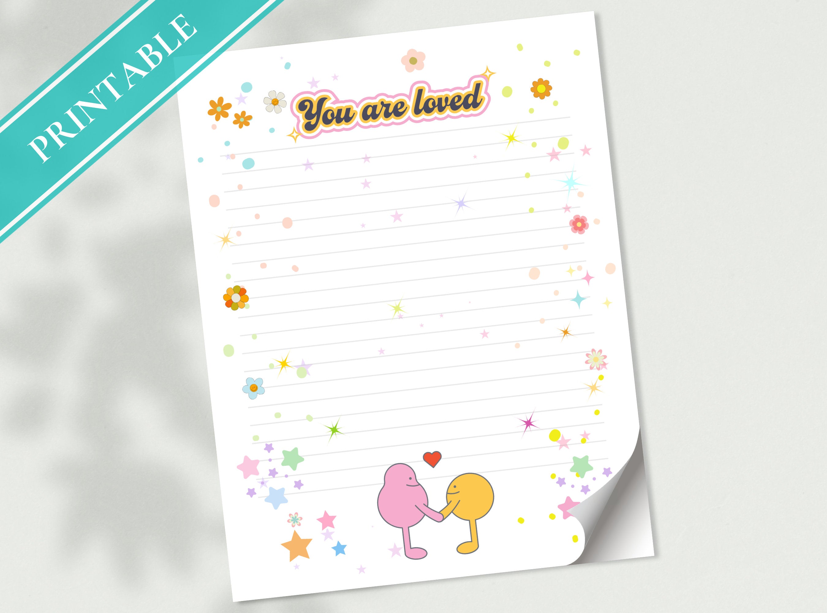 You are Loved Letter Writing Paper - Printable Stationery Paper - Miss you, Digital Journal Paper, love Note,   Goodnotes, Thank You