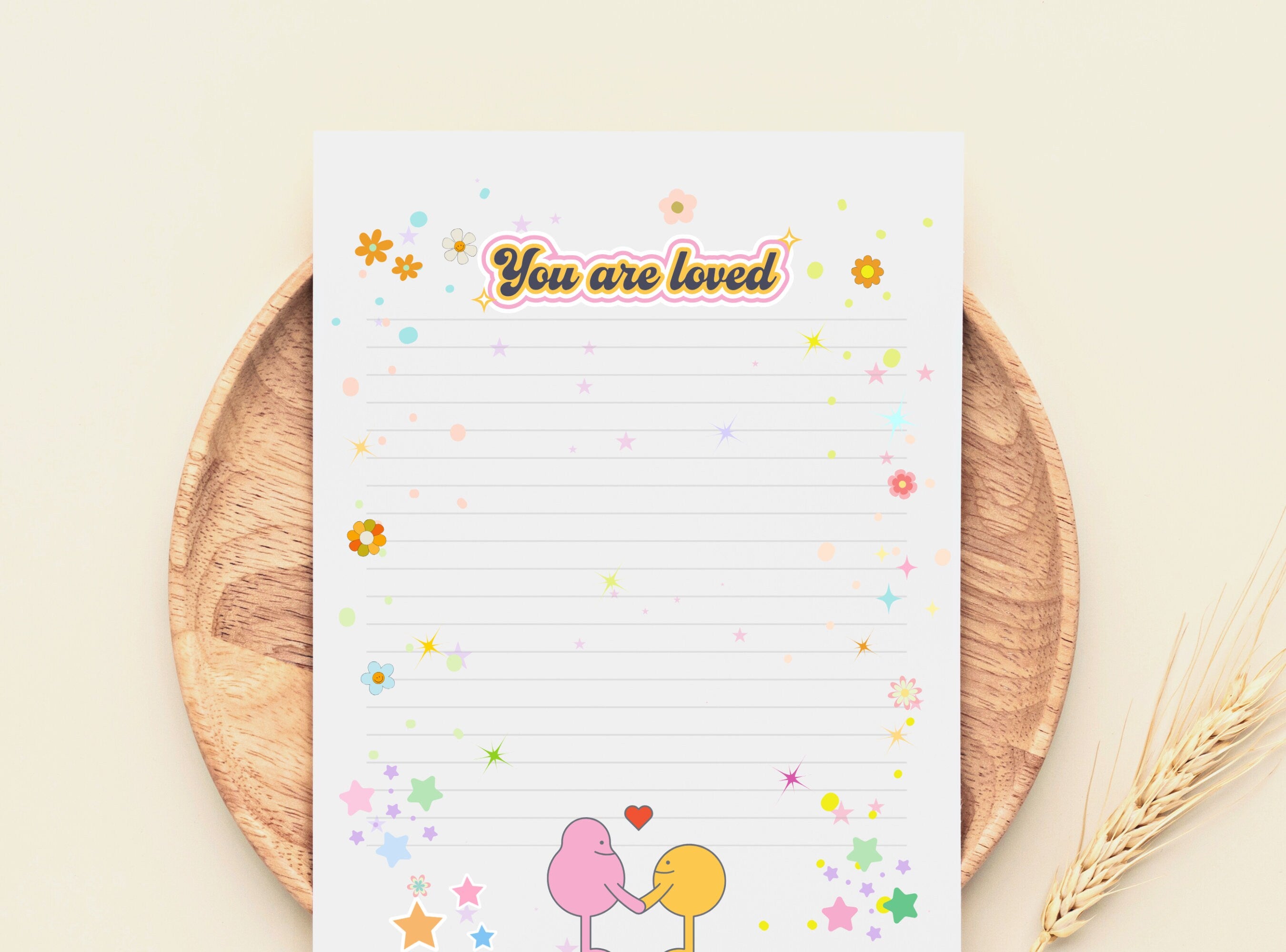 You are Loved Letter Writing Paper - Printable Stationery Paper - Miss you, Digital Journal Paper, love Note,   Goodnotes, Thank You