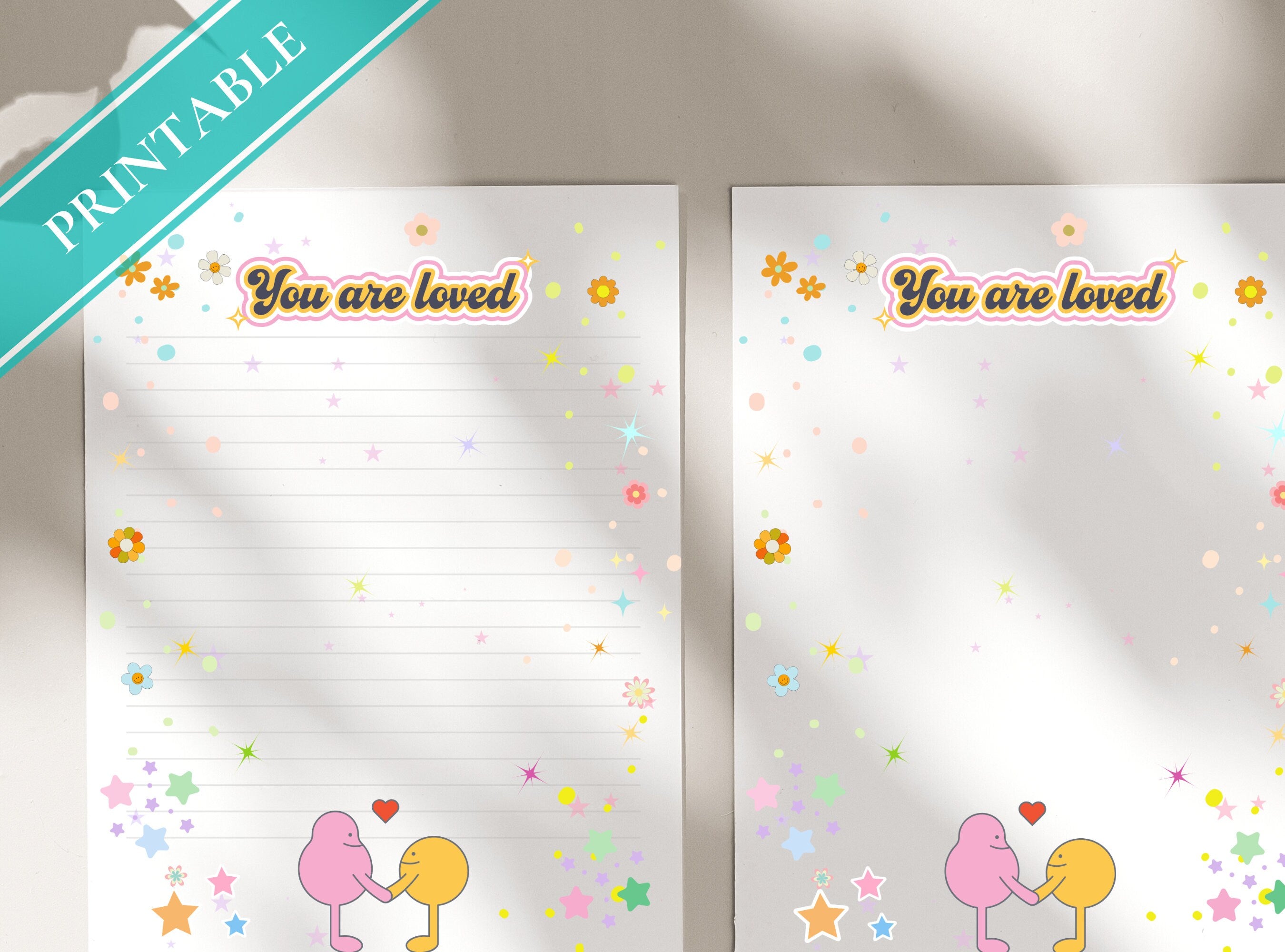 You are Loved Letter Writing Paper - Printable Stationery Paper - Miss you, Digital Journal Paper, love Note,   Goodnotes, Thank You