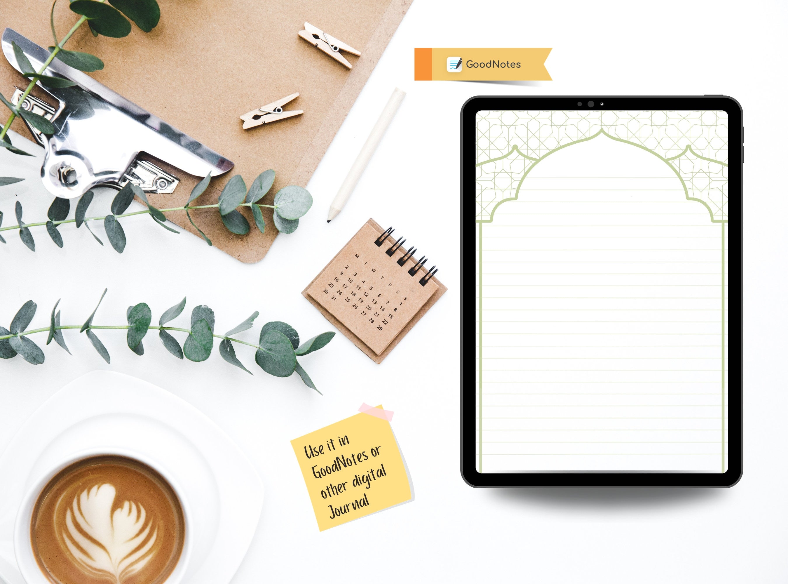 Mosque Architecture Letter Writing Paper - Printable Stationery - Love Letter, Journal Paper, Note, Lined, Goodnotes, Thank You | Ramadan