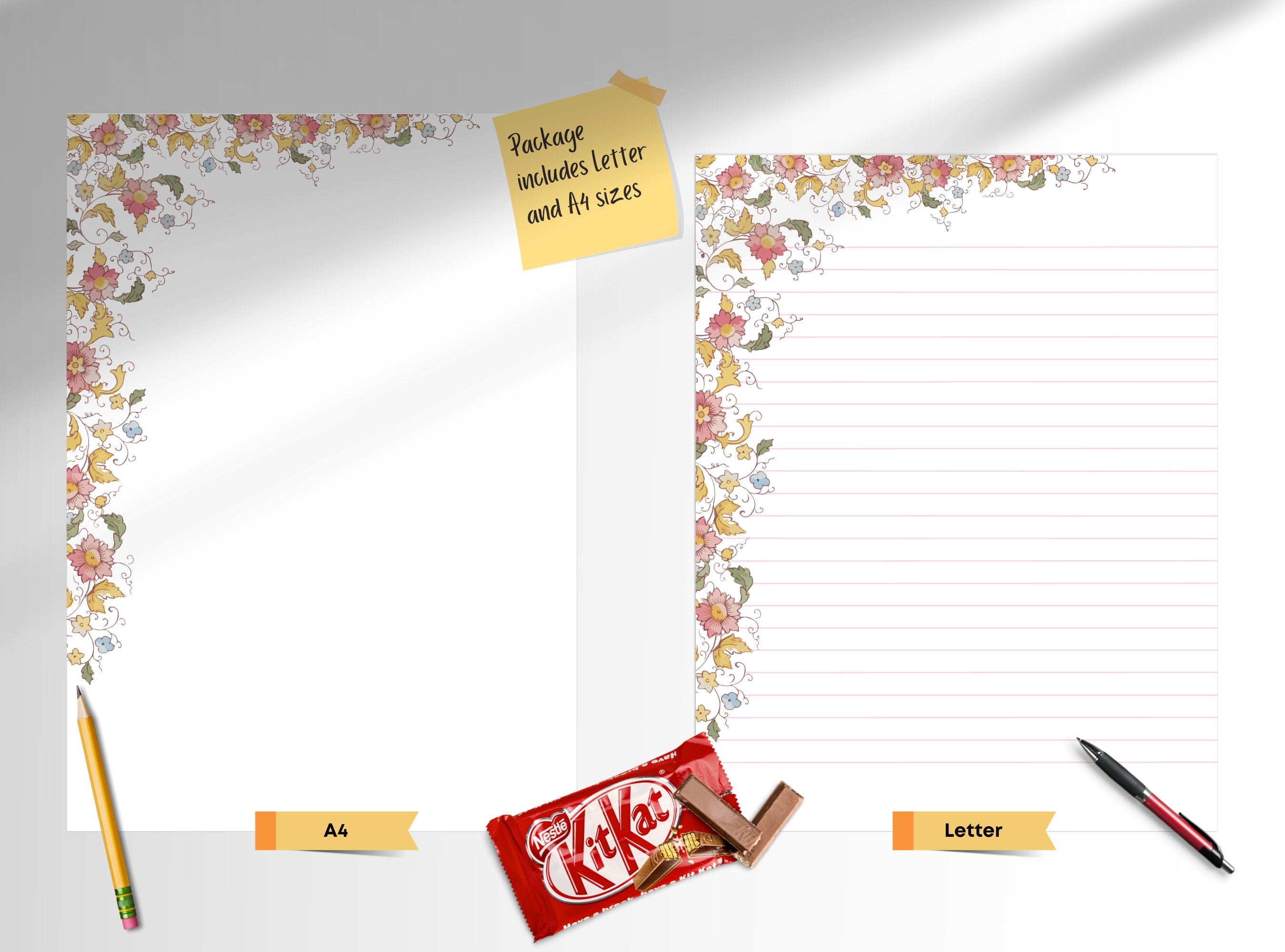 Vintage Florals Stationery  Letter Writing Paper - Printable letter, Love Letter, Journal Paper, Lined, A4,Goodnotes, Thank You | Noritake