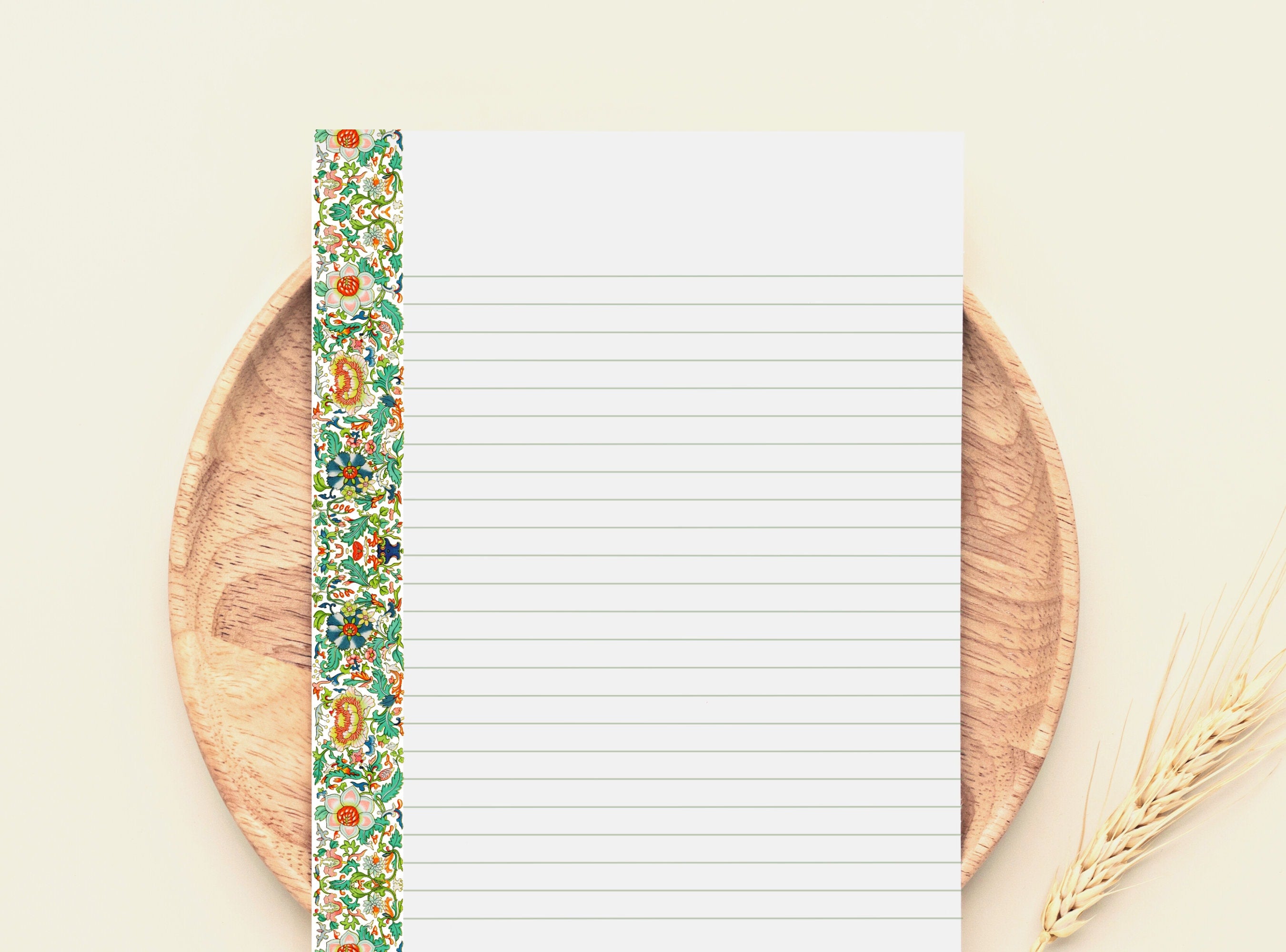 Vintage Chinese Florals Pattern Stationery  Letter Writing Paper - Printable letter, Love Letter, Journal Paper,Lined, Goodnotes | Botanical