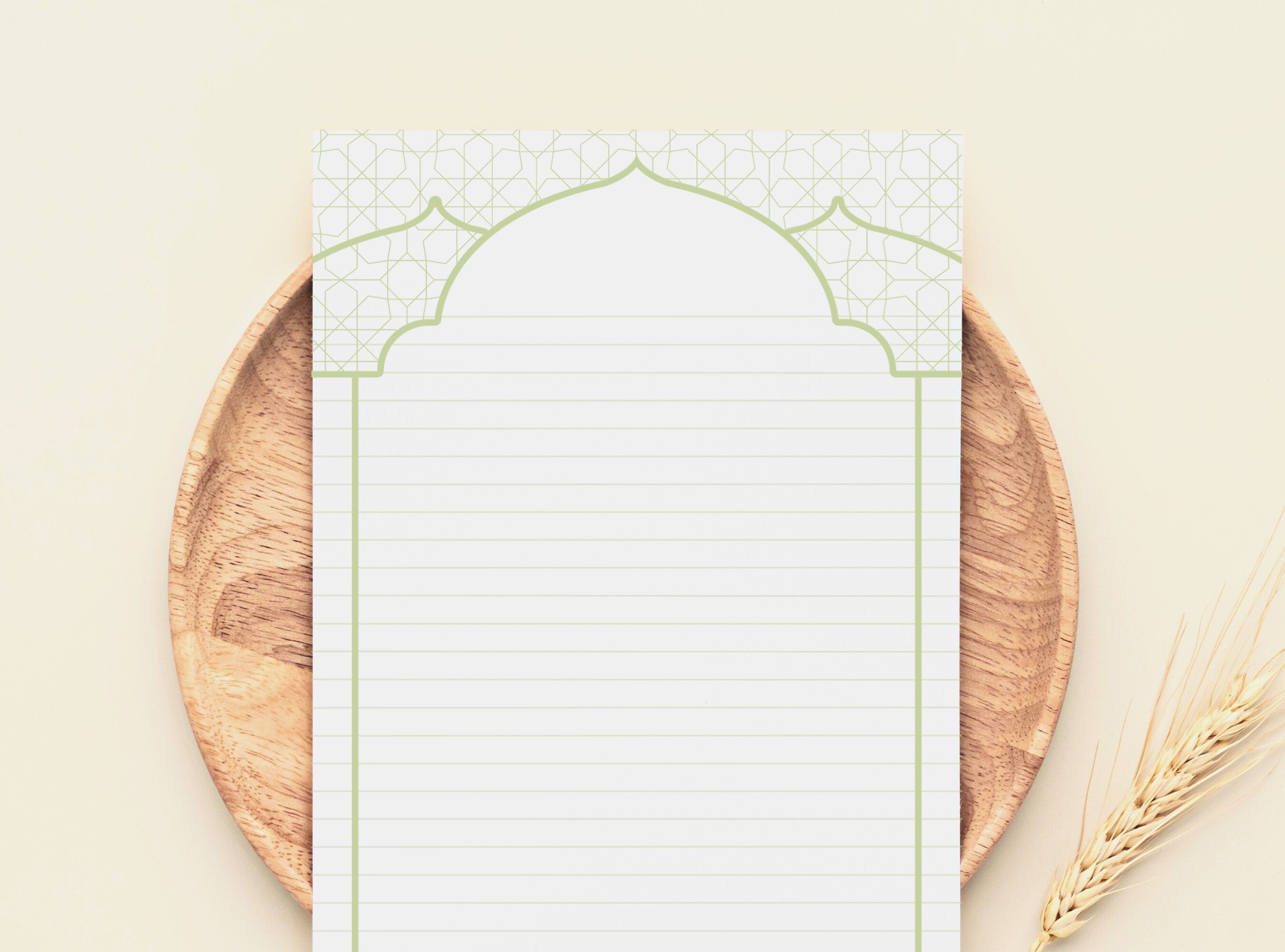 Mosque Architecture Letter Writing Paper - Printable Stationery - Love Letter, Journal Paper, Note, Lined, Goodnotes, Thank You | Ramadan
