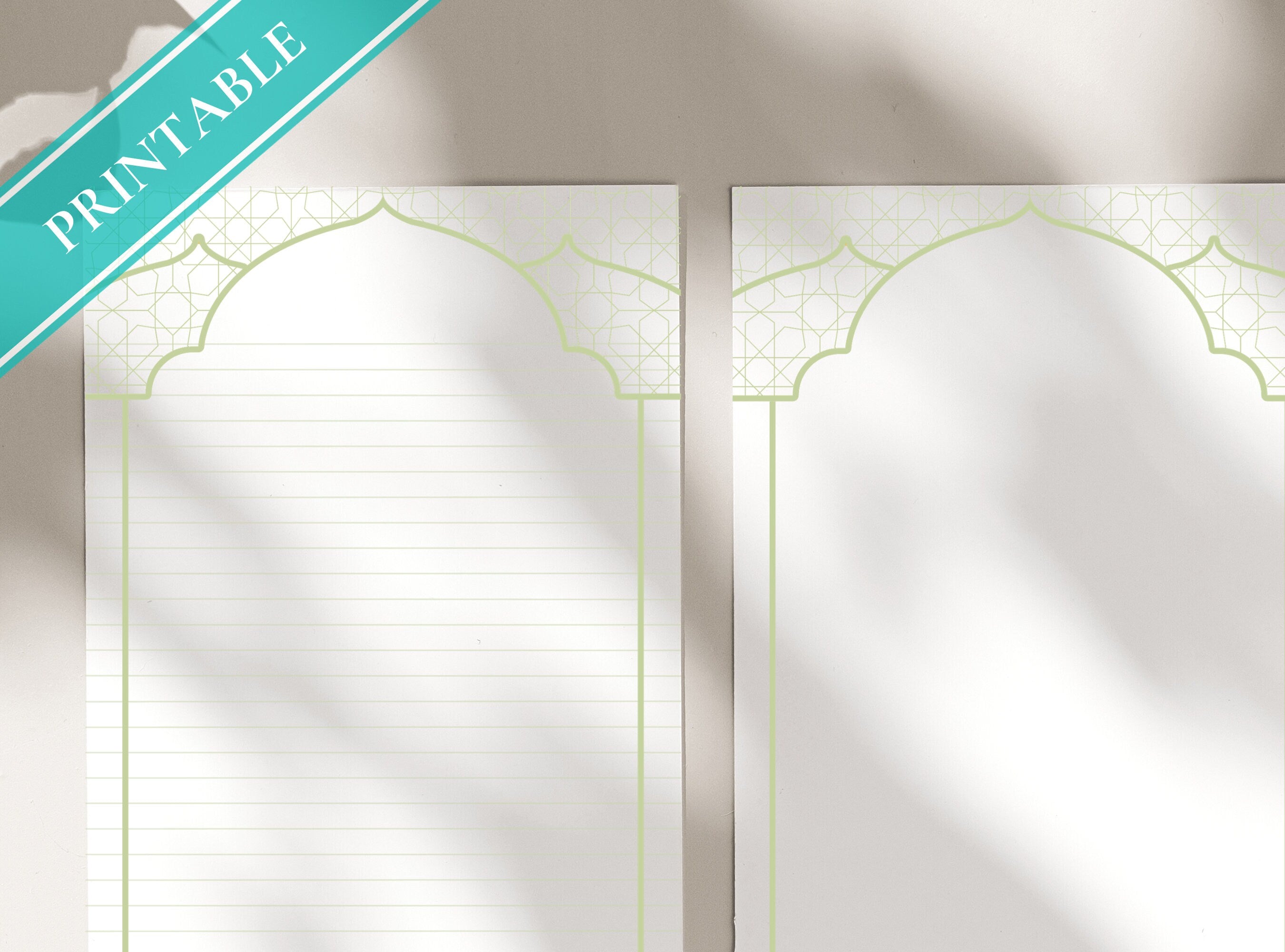 Mosque Architecture Letter Writing Paper - Printable Stationery - Love Letter, Journal Paper, Note, Lined, Goodnotes, Thank You | Ramadan