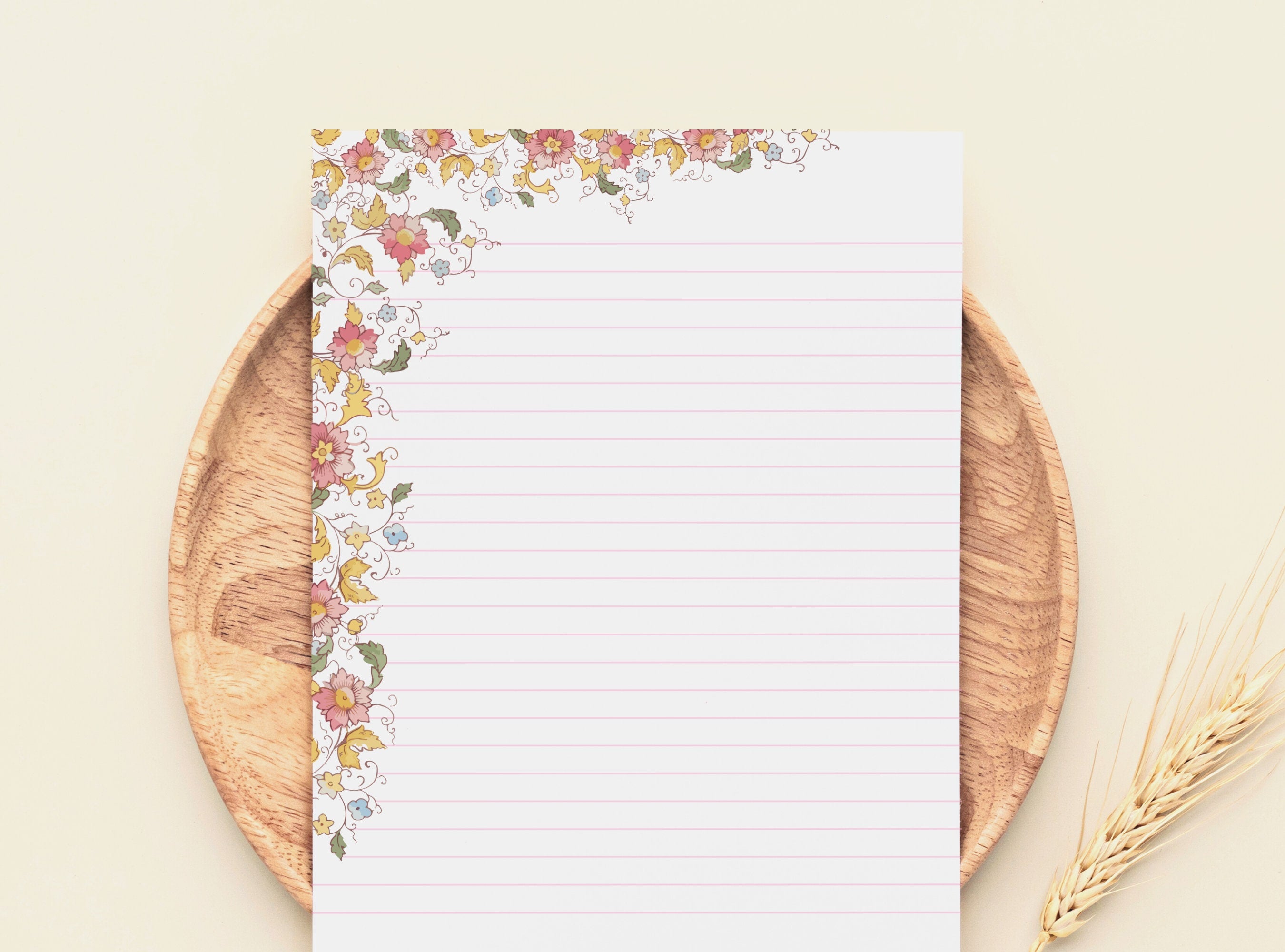 Vintage Florals Stationery  Letter Writing Paper - Printable letter, Love Letter, Journal Paper, Lined, A4,Goodnotes, Thank You | Noritake