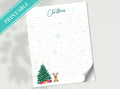 Merry Christmas Tree Reindeer Stationery Letter Writing Paper - Printable letter, Love Letter, Journal Paper, Lined, Goodnotes | Holidays