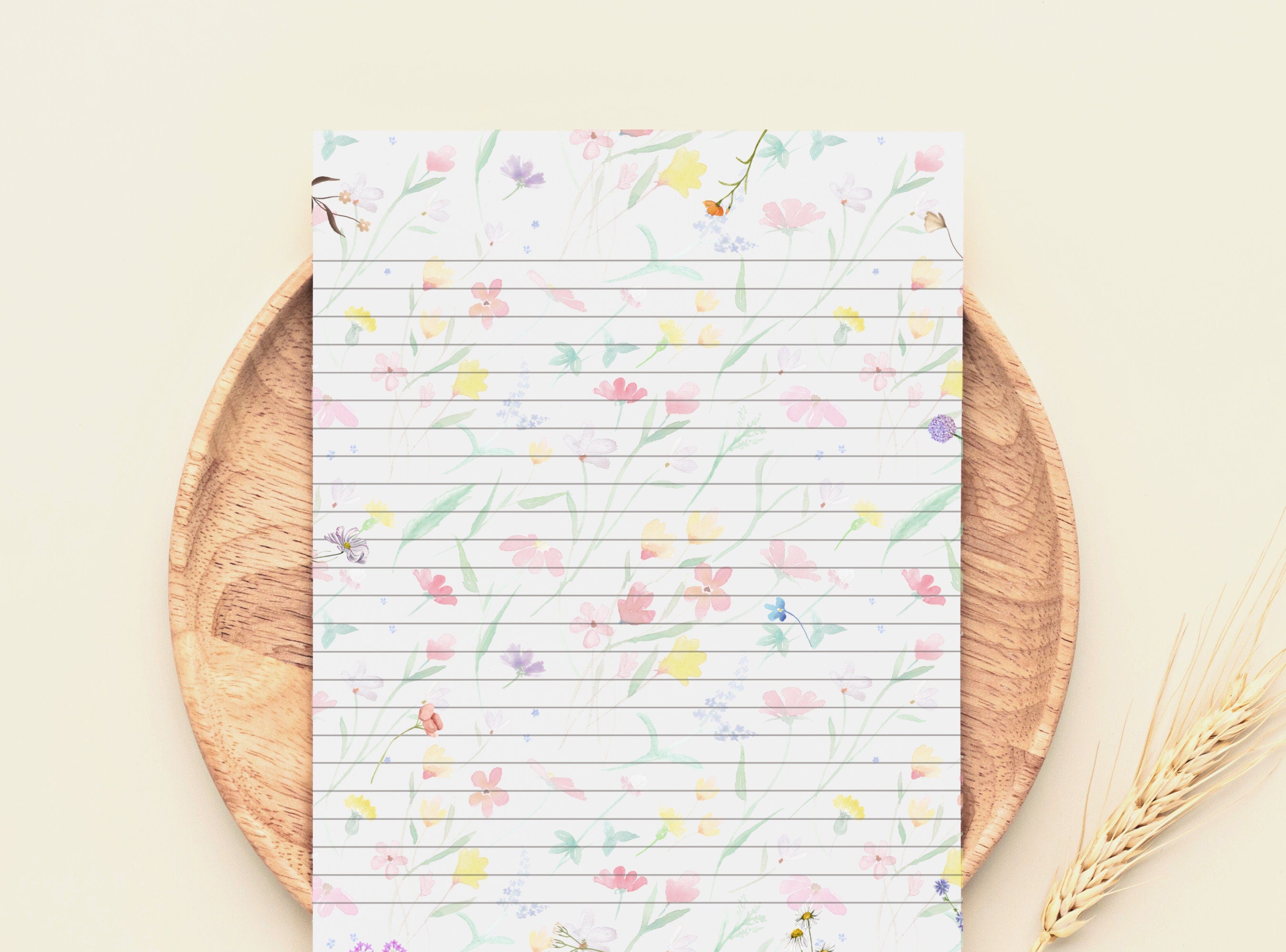 Faded Watercolor flowers Pattern Stationery  Letter Writing Paper - Printable letter, Love Letter, Journal Paper, Goodnotes | Florals