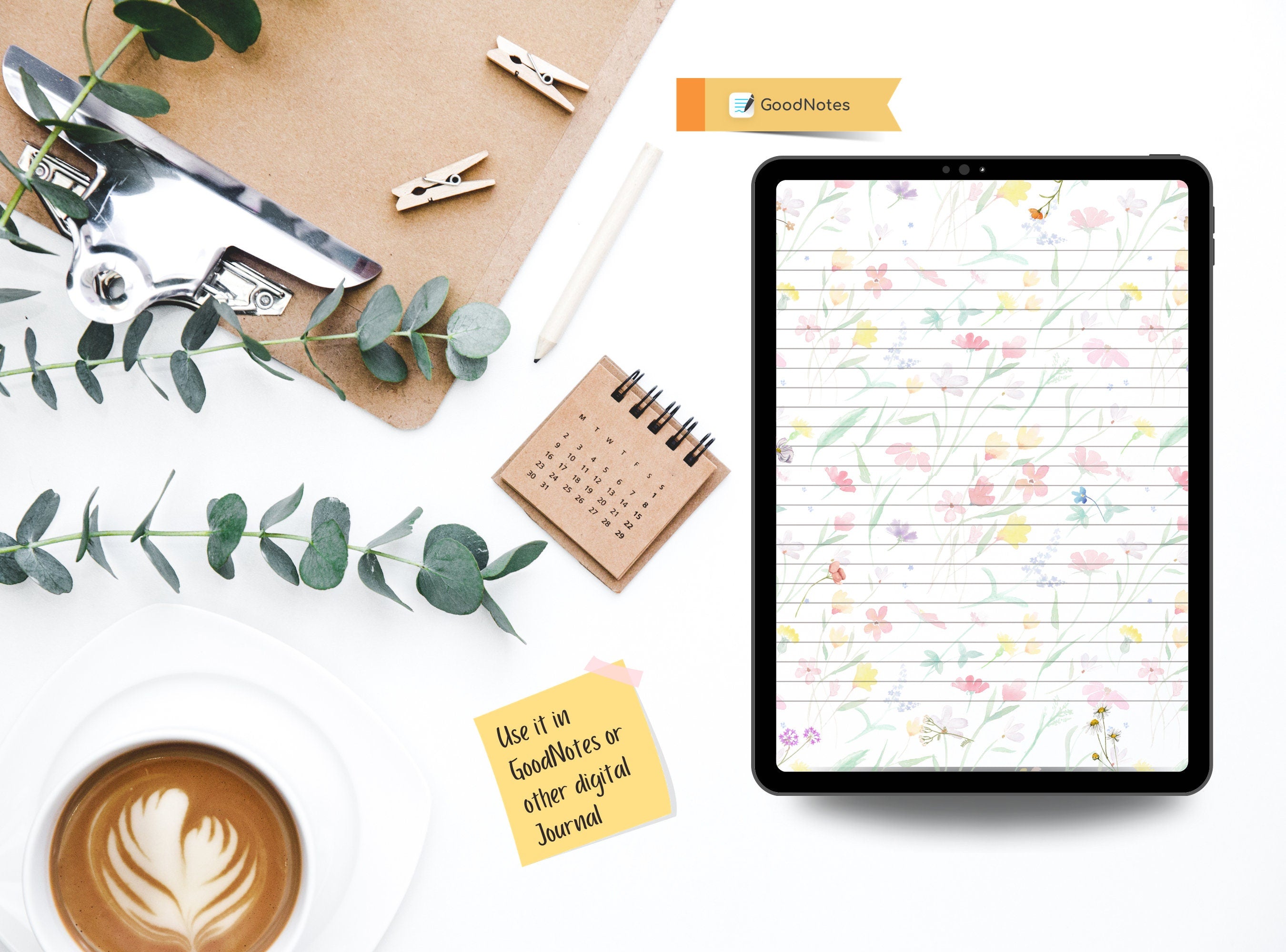 Faded Watercolor flowers Pattern Stationery  Letter Writing Paper - Printable letter, Love Letter, Journal Paper, Goodnotes | Florals